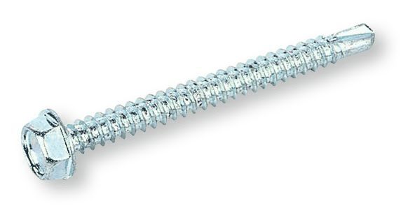 DIN 7504 Hatlapfejű önfúró lemezcsavar+gumis alátét, Acél, világosszürke, 4,8x19 RAL7035 termék fő termékképe